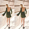 Free People Rosalia Long Sleeve dress in Duffle Bag Green Large